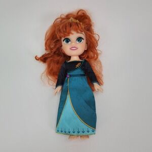 Disney Frozen Anna Toddler Doll Red Hair Teal Dress Tiara 15 Inch Large Toy